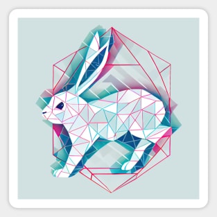 Geometric running rabbit Magnet